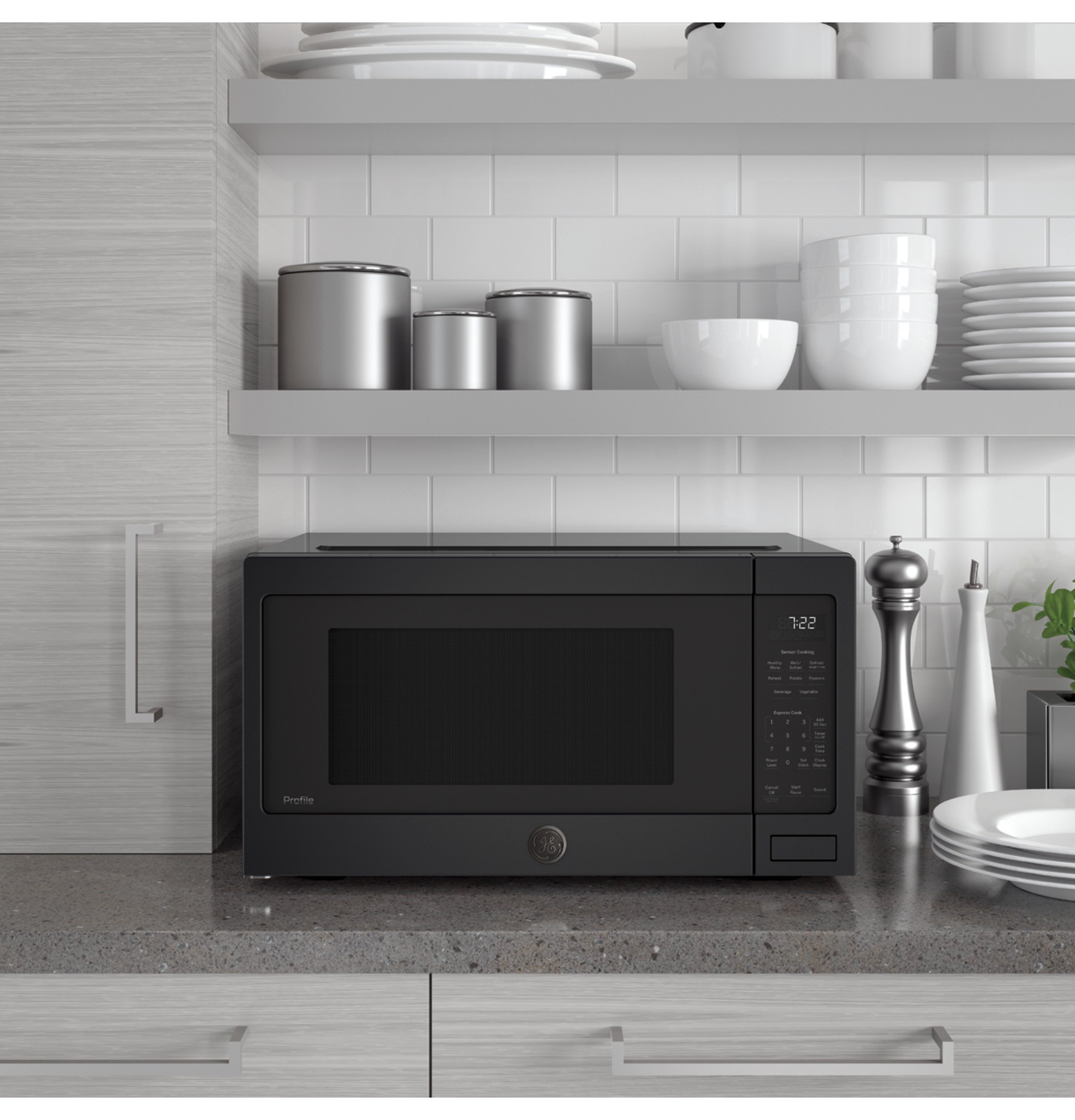 PES7227FMDS GE Profile Countertop Microwave - 2.2 Cu. Ft. Black Slate-3