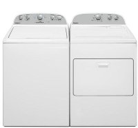 KIT Whirlpool Top Load Washer and Dryer Set with Rear Controls - White Gas