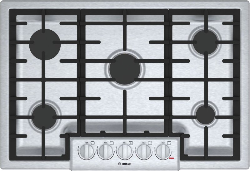 Bosch 30 Inch 5 Burner Gas Cooktop Stainless Steel Rc Willey