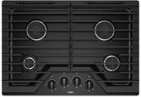 WCG55US0HB Whirlpool 30 Inch Gas Cooktop with 4 Burners and EZ-2-LIFT Hinged Cast-Iron Grates - Black