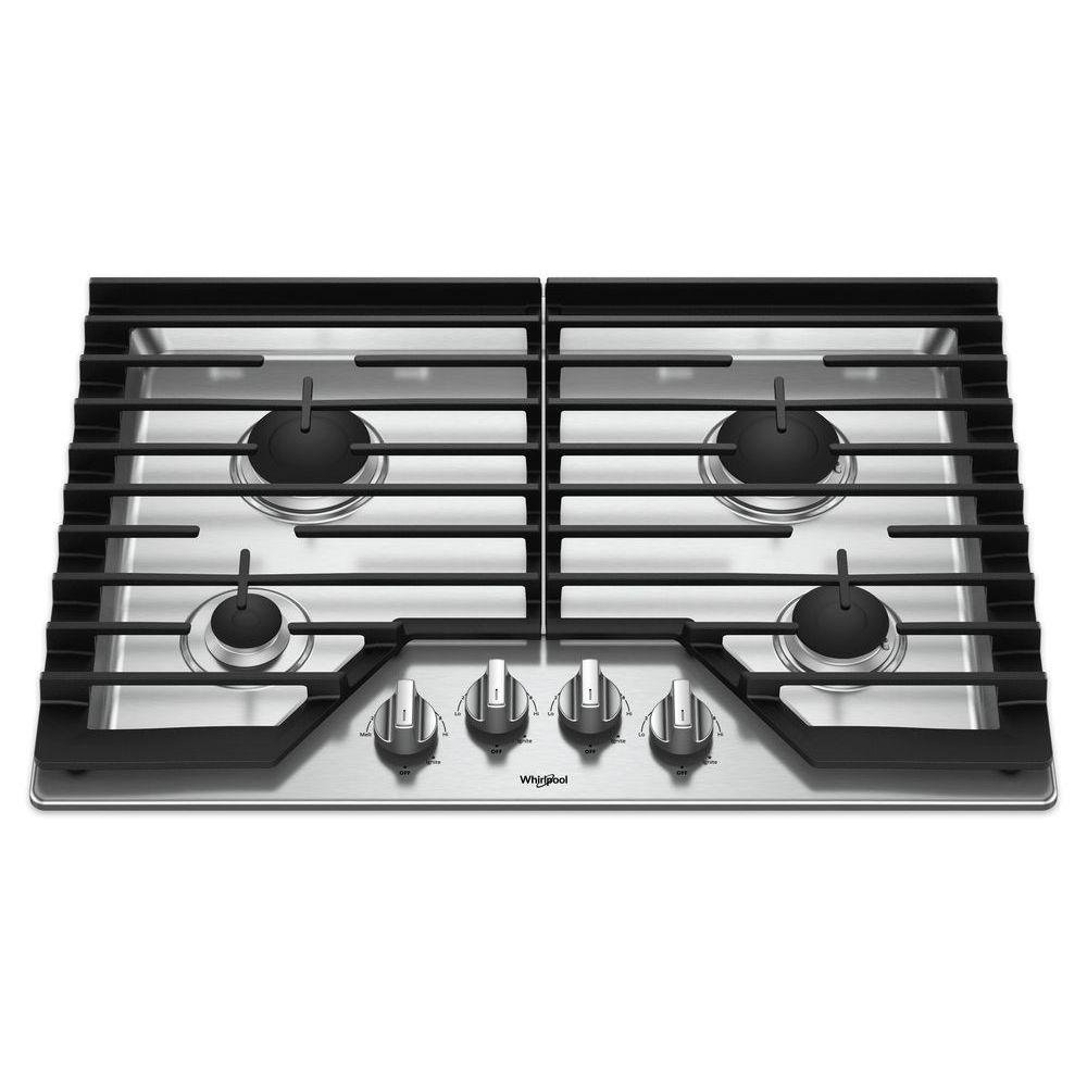 WCG55US0HS Whirlpool 30 Inch 4-Burner Gas Cooktop - Stainless Steel-2