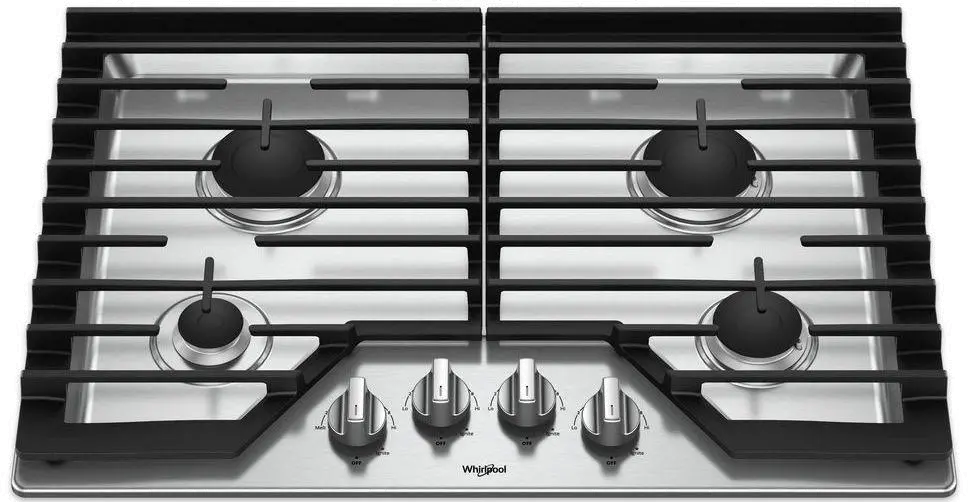WCG55US0HS Whirlpool 30 Inch 4-Burner Gas Cooktop - Stainless Steel-2