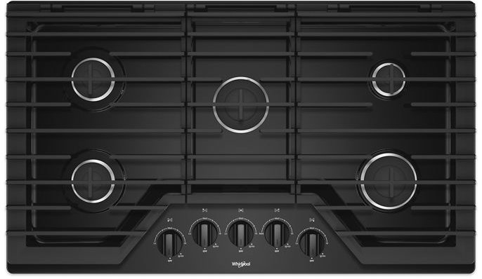 WCG55US6HB Whirlpool 36 Inch Gas Cooktop - Black-1