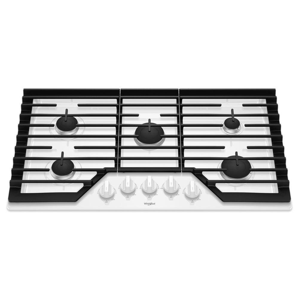 WCG55US6HW Whirlpool 36 Inch Gas Cooktop - White-3