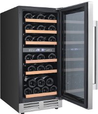 WCF282E3SD Avanti 28 Bottle Designer Series Dual Zone Wine Chiller with Seamless Door