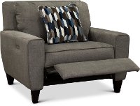 95P-897/D153156/PREC Ash Gray duo Reclining Chair & A Half - Edie