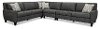 KIT Charcoal Gray duo 4 Piece Reclining Sectional Sofa - Edie-2