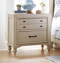 Rustic Antique White Nightstand - Catawba