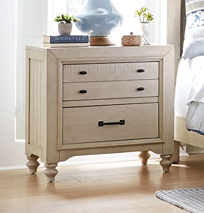 Rustic Antique White Nightstand - Catawba