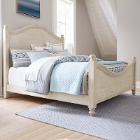 Rustic Antique White Queen Bed - Catawba