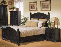 Classic Ebony Black 4 Piece Full Bedroom Set - Cape Cod