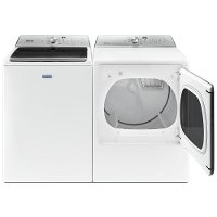 KIT Maytag Laundry Pair Top Load PowerWash Washer and PowerDry Dryer - White Gas-2
