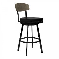 Matte Black and Gray Counter Height Stool - Frisco