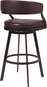 Mid Century Modern Brown Swivel Counter Height Stool - Saturn -4
