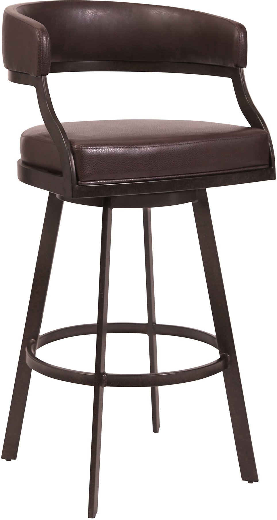 Saturn Mid Century Modern Brown Swivel Counter Height Stool-1