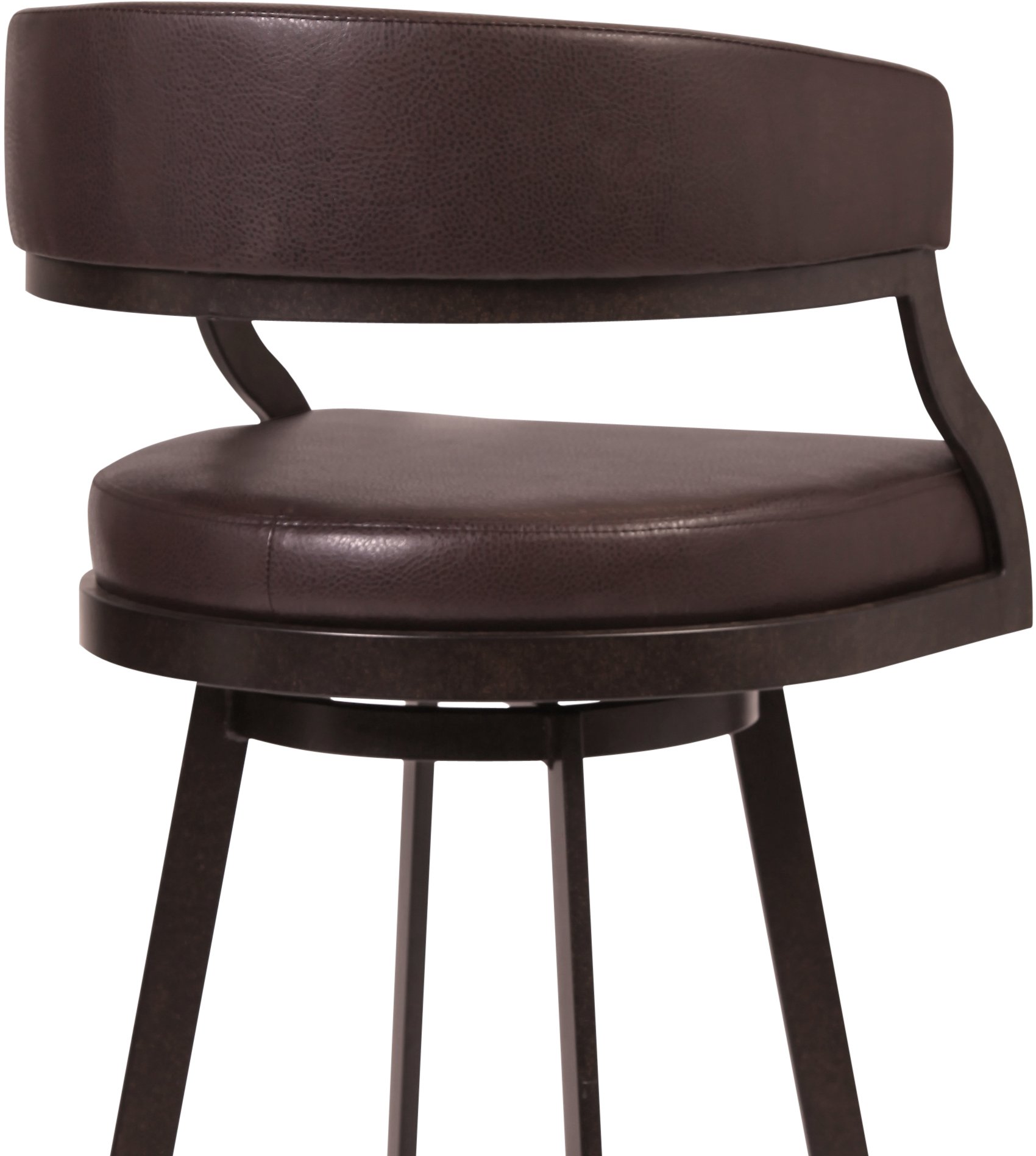 Saturn Mid Century Modern Brown Swivel Counter Height Stool-2