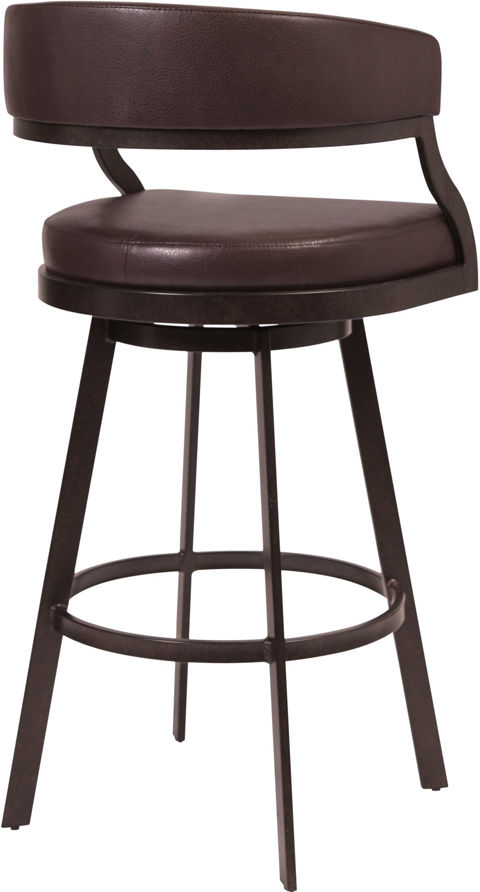 Saturn Mid Century Modern Brown Swivel Counter Height Stool-4