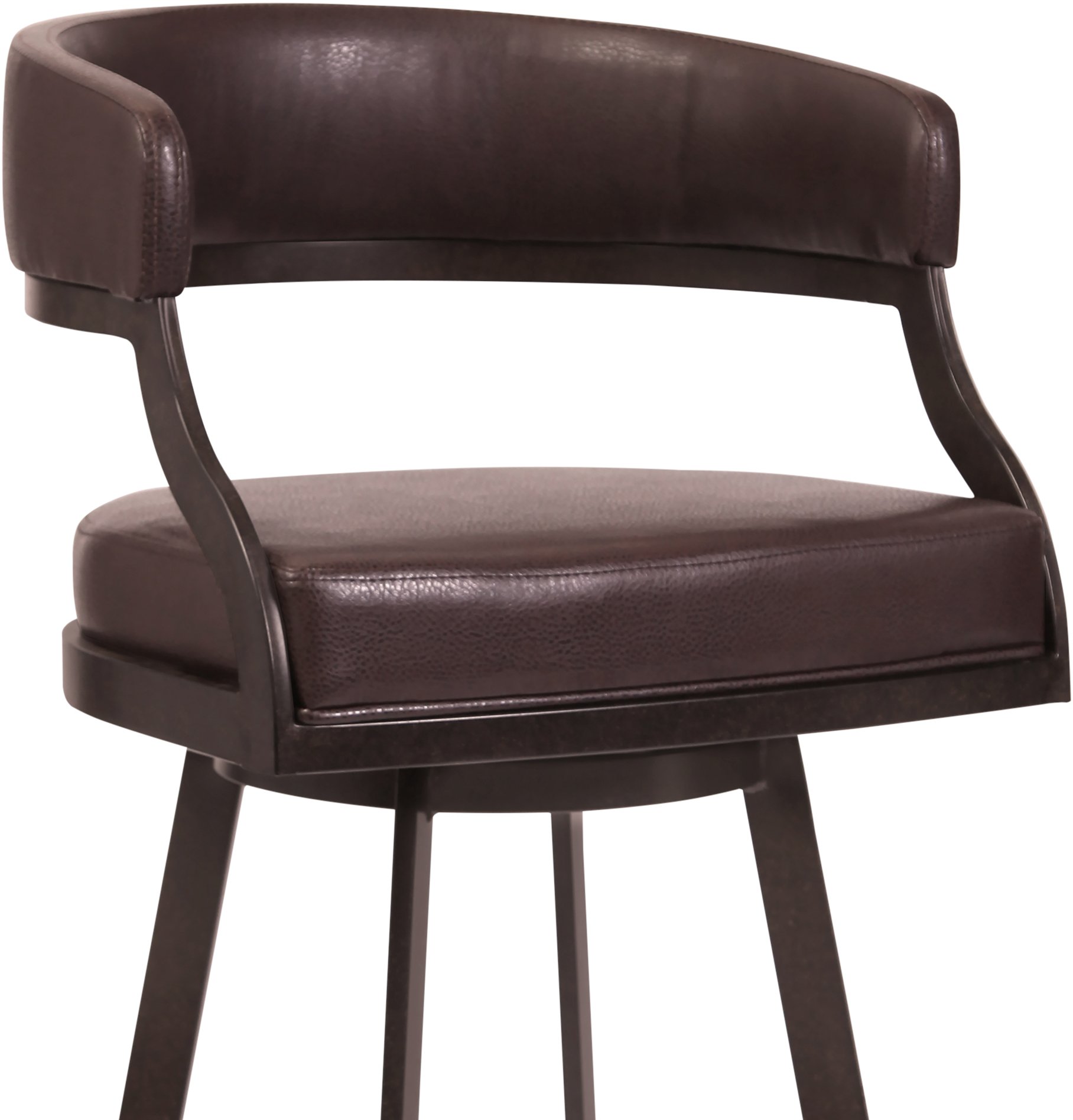 Saturn Mid Century Modern Brown Swivel Counter Height Stool-5