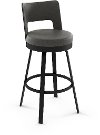 Urban Gray and Black Swivel Counter Height Stool - Brock