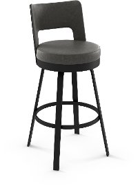 41435-26 Urban Gray and Black Swivel Counter Height Stool - Brock