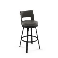 41435-30 Urban Gray and Black Swivel Bar Stool - Brock