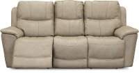 Ice White Leather-Match Power Reclining Living Room Set - Cade-6