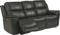 Gray-Blue Leather-Match Power Reclining Living Room Set - Cade