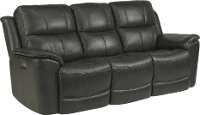 Gray-Blue Leather-Match Power Reclining Living Room Set - Cade-2