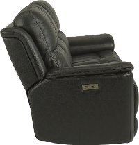 Gray-Blue Leather-Match Power Reclining Living Room Set - Cade-4