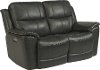 Gray-Blue Leather-Match Power Reclining Living Room Set - Cade-6