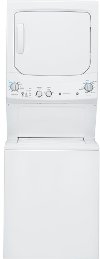 GUD27GSSMWW GE Unitized Spacemaker® 3.8 DOE cu. ft. Stainless Steel Washer and 5.9 cu. ft. Gas Dryer