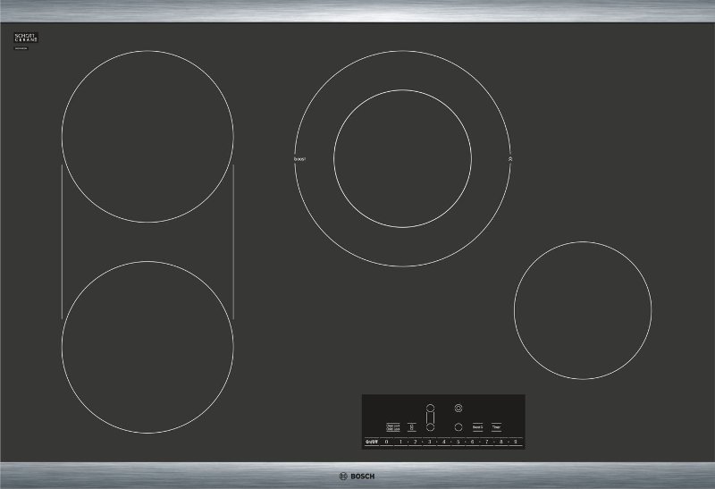 Bosch 30 Inch Smoothtop Electric Cooktop Black And Stainless