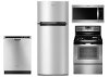 KIT Whirlpool 4 Piece Electric Kitchen Appliance Package with Top Freezer Refrigerator - Stainless Steel
