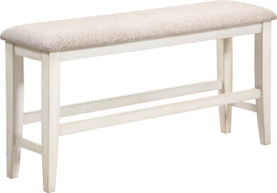 Gray and White Counter Height Dining Bench - Grace