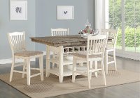 Gray and White Counter Height 5 Piece Dining Set - Grace