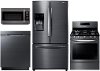KIT Samsung 4 Piece Kitchen Appliance Package with Gas 5.8 cu. ft. Range - Black Stainless Steel