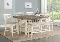 Grace Gray and White Counter Height 6 Piece Dining Set