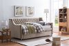 Clearance Champagne Velvet Upholstered Twin Daybed with Trundle