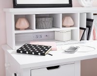 Classic White Jr. Executive Desk and Hutch - Study Hall-4