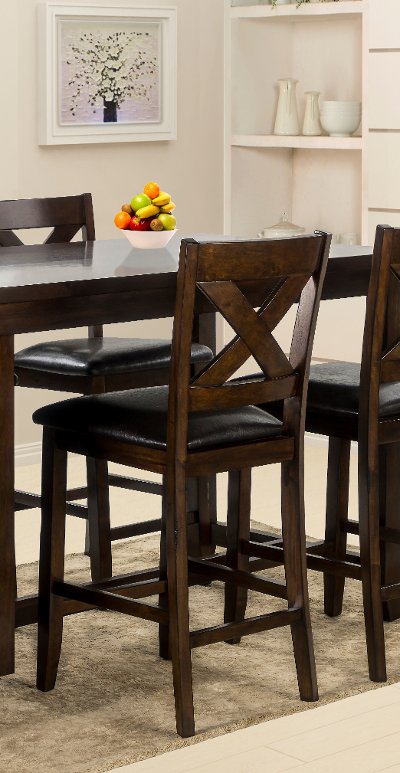2512/BARSTOOL Dark Walnut Counter Height Stool - Monaco