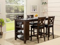 KIT Dark Walnut Counter Height 5 Piece Dining Set - Monaco