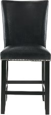 Clearance Black Upholstered Counter Height Stool - Camila