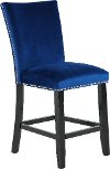 Blue Velvet Upholstered Counter Height Stool - Camila