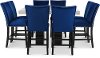 Marble and Blue 9 Piece Counter Height Dining Set - Camila