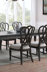 Traditional Antique Black Upholstered Dining Room Chair - Natchez Trace-2