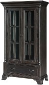 Traditional Antique Black China Cabinet - Natchez Trace