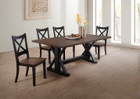 Black and Brown Farmhouse 5 Piece Dining Set - Lexington