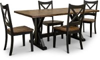 Black and Brown Farmhouse 5 Piece Dining Set - Lexington-2