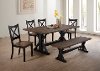 Brown and Black Farmhouse 6 Piece Dining Set with Bench - Lexington-1