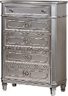 Clearance Traditional Metallic Silver Chest of Drawers - Windsor